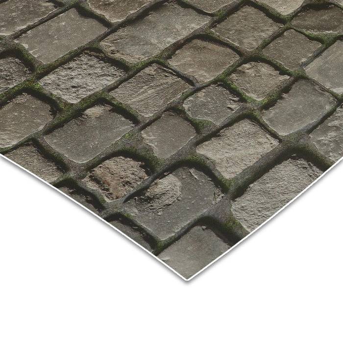 FLOORDIREKT 3D CV-Belag Cobble - Extra abriebfester & pflegeleichter PVC-Bodenbelag 100 x 300 cm - Pflasterstein-Optik