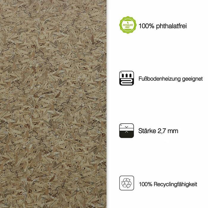 FLOORDIREKT 3D CV-Belag Osb - Extra abriebfester & pflegeleichter PVC-Bodenbelag 200 x 150 cm