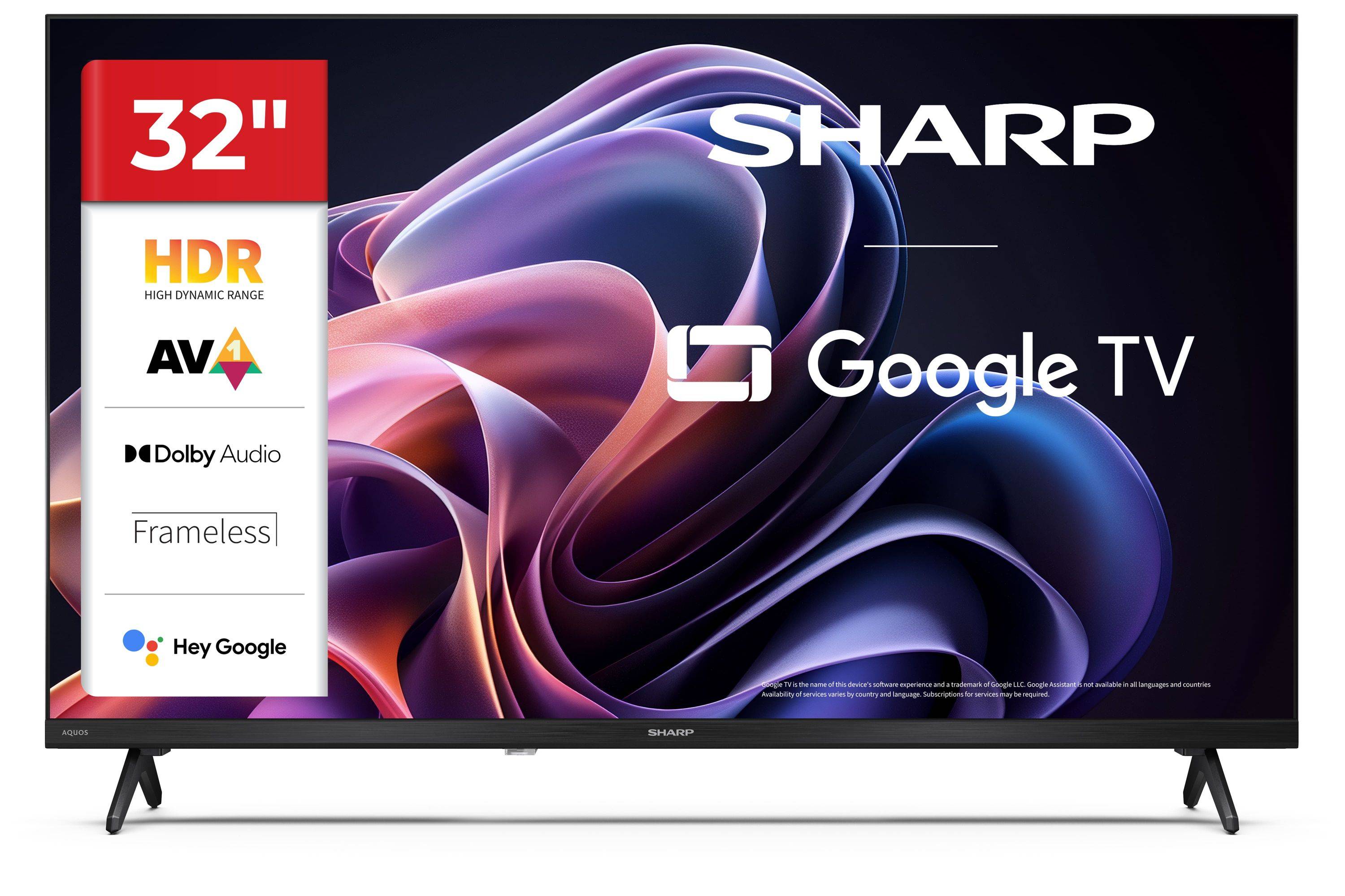 Sharp 32HF2265E 32 Zoll HD Ready LED Fernseher Google TV Bluetooth Chromecast Triple Tuner Frameless