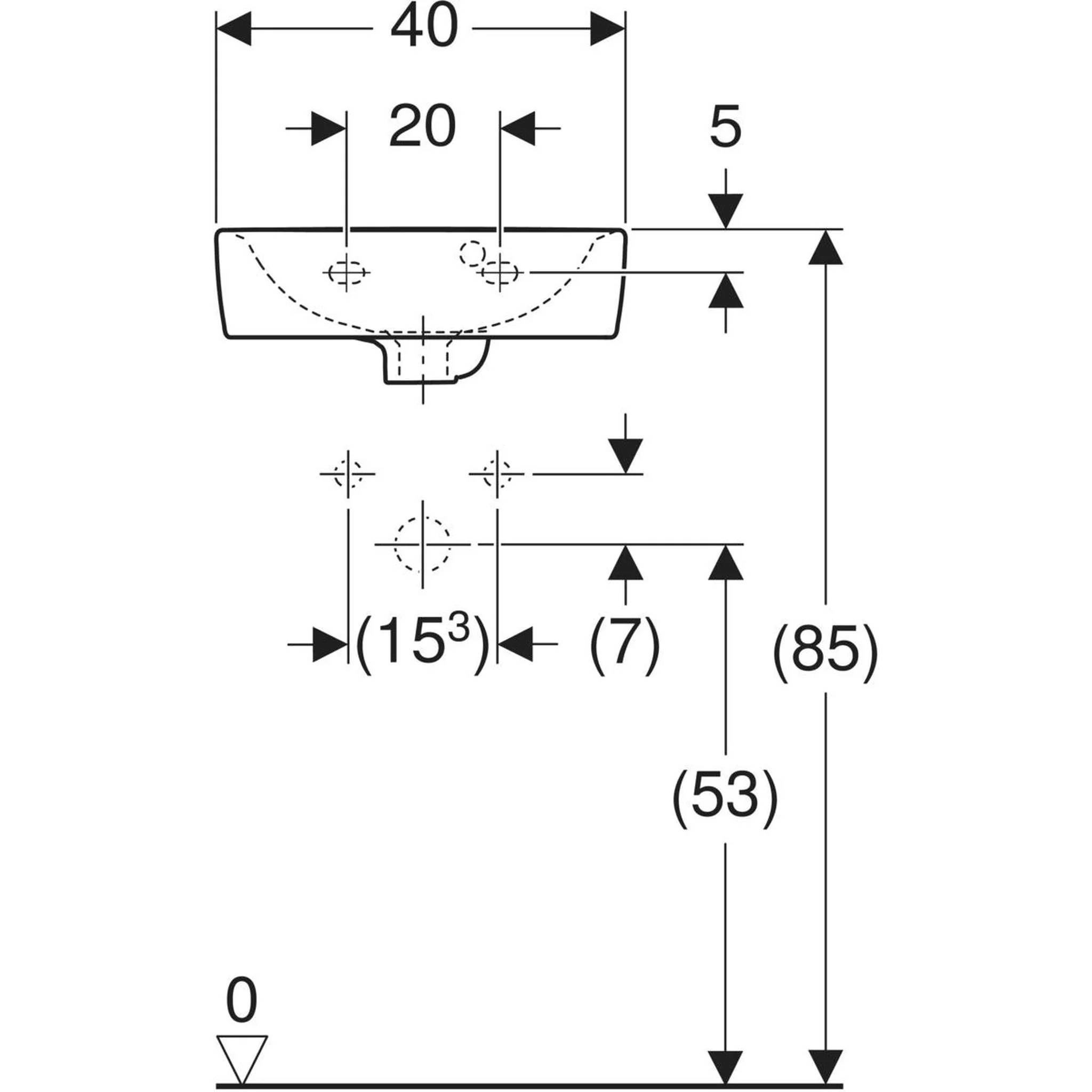 Geberit HWB, B40, eckig, 1 Stk.