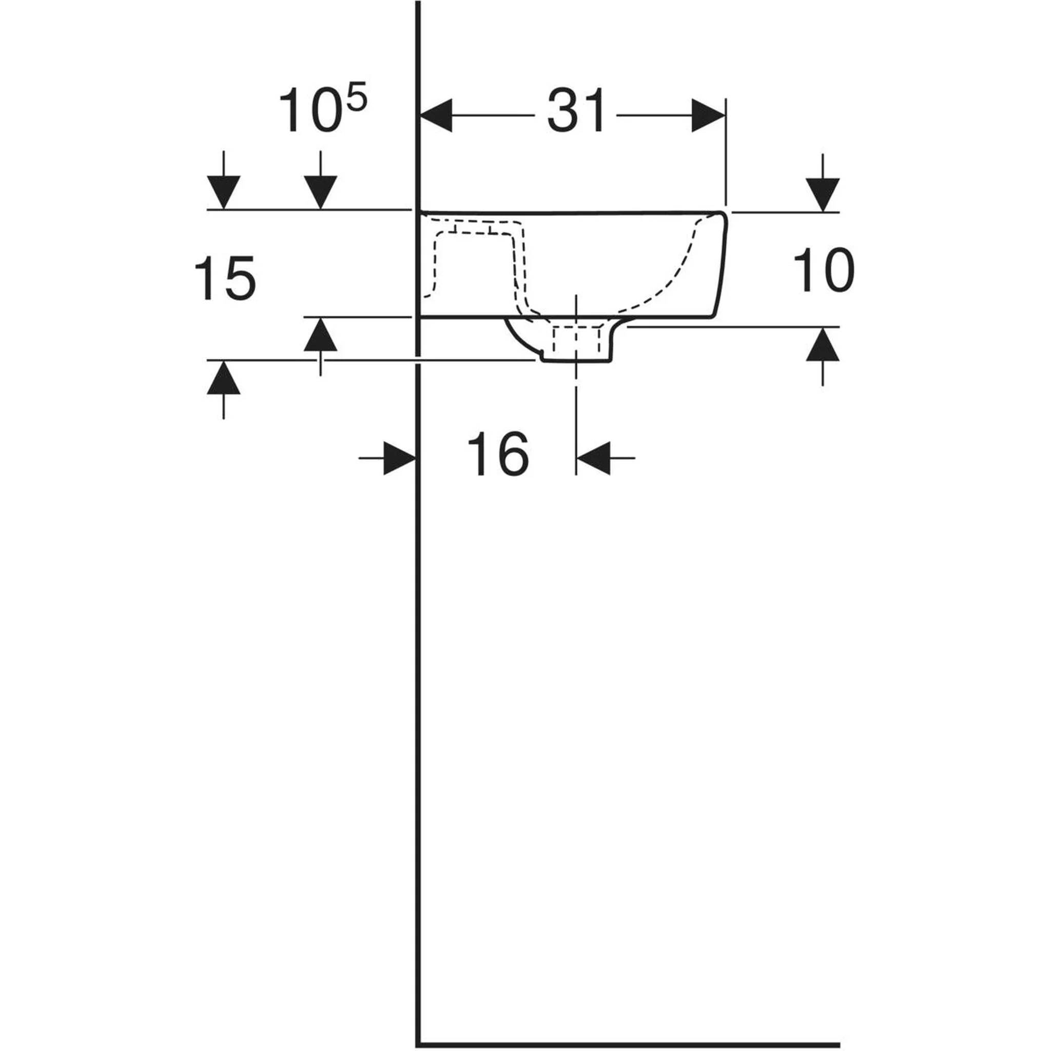 Geberit HWB, B40, eckig, 1 Stk.