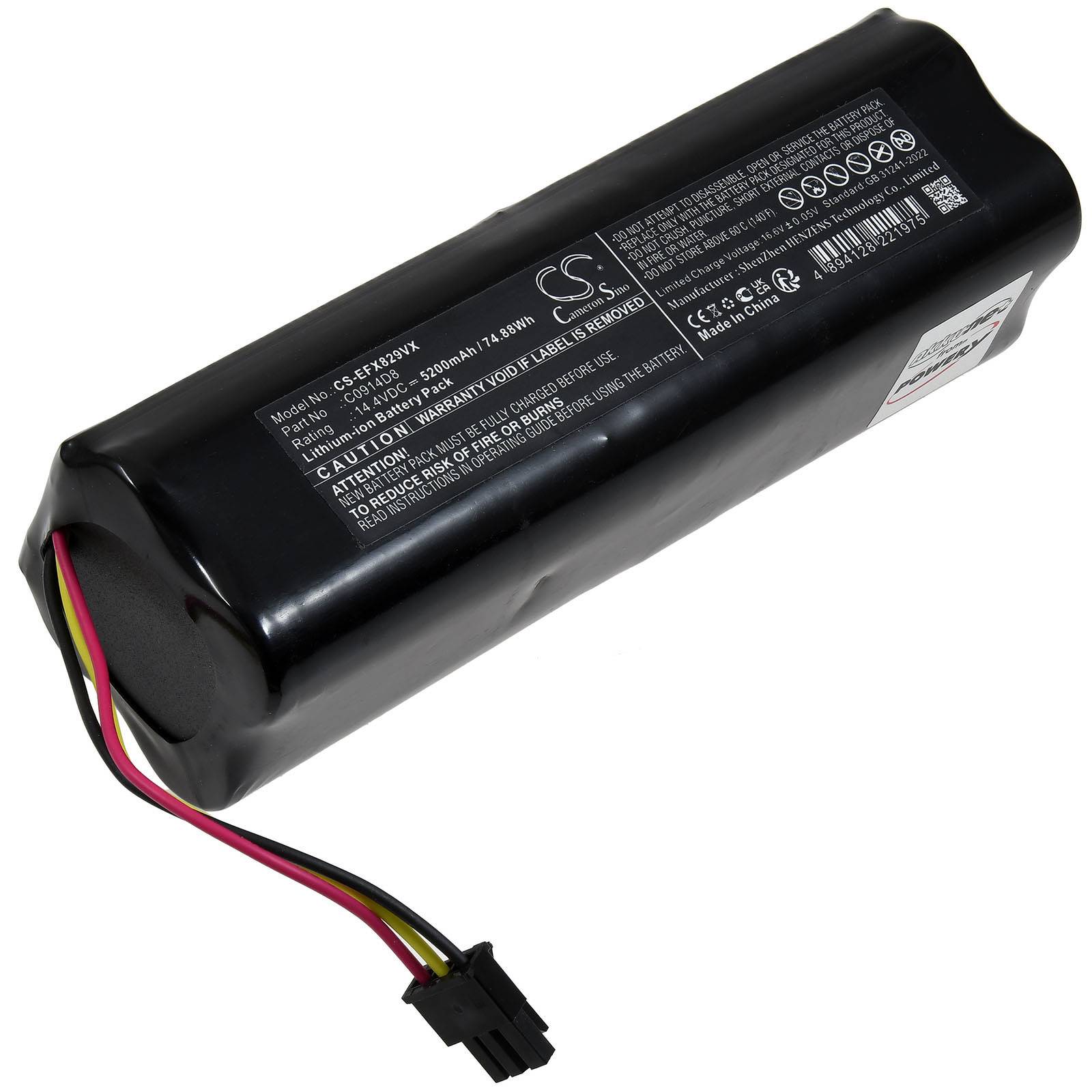 Powery Akku passend für eufy X8 X8 Pro X8 Hybrid Saugroboter Typ C0914D8, 14,4V, Li-Ion