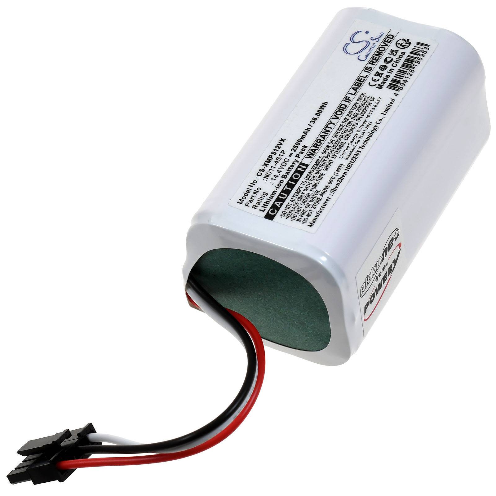 Powery Akku für Xiaomi Mop 2 Lite MJSTL Saugroboter, 14,4V, Li-Ion