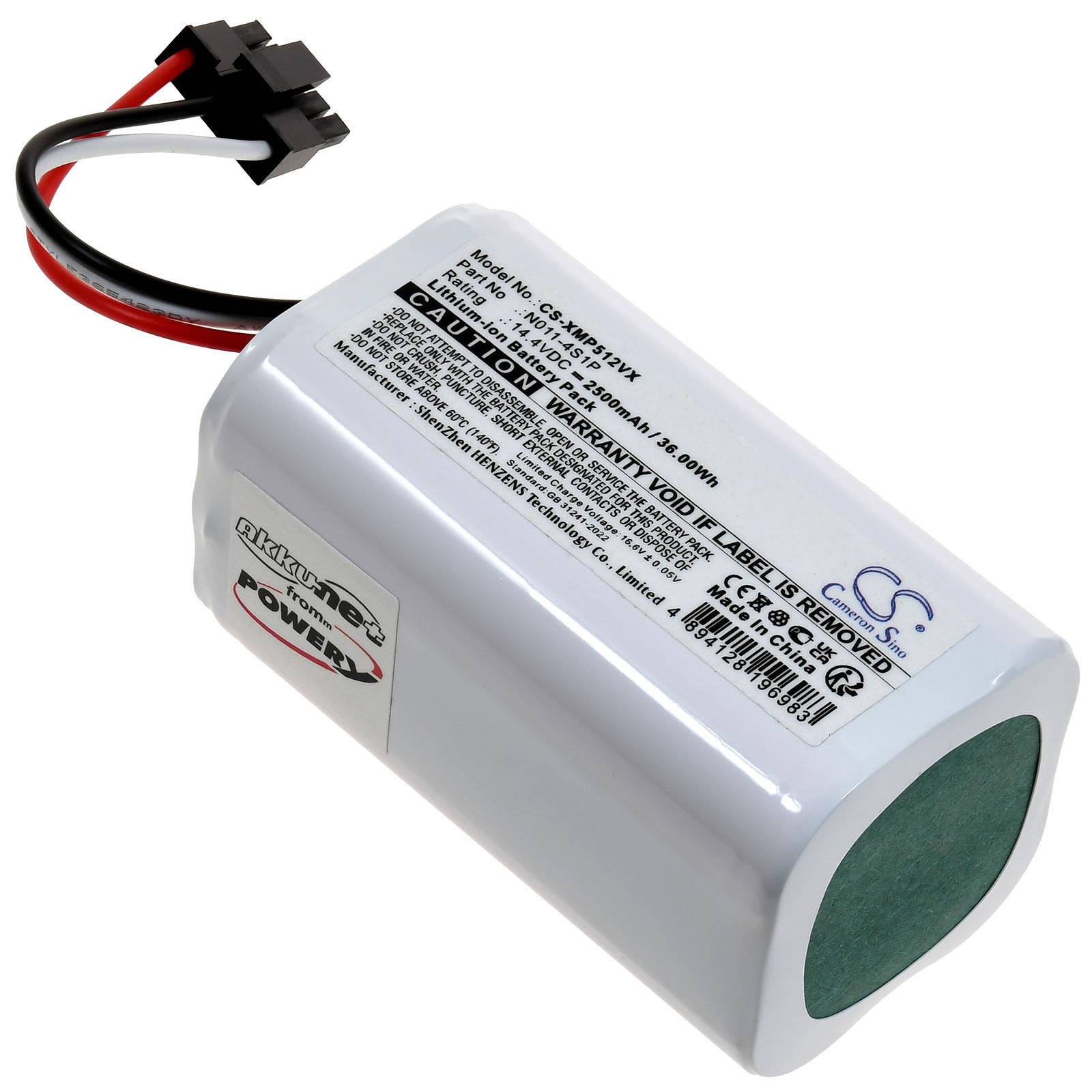 Powery Akku für Xiaomi 042621 Saugroboter, 14,4V, Li-Ion