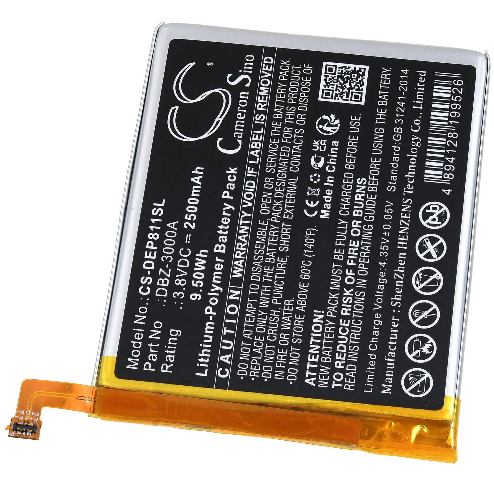 Powery Akku passend für Doro 8100 8100 Plus Handy Typ DBZ-3000A, 3,8V, Li-Polymer