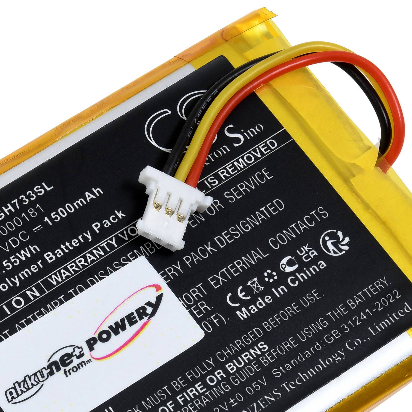 Powery Akku kompatibel mit Logitech Typ 533-000181, 3,7V, Li-Polymer