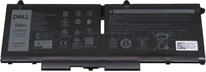 Schwarzer Dell-Laptop-Akku mit der Bezeichnung „58Wh Standard