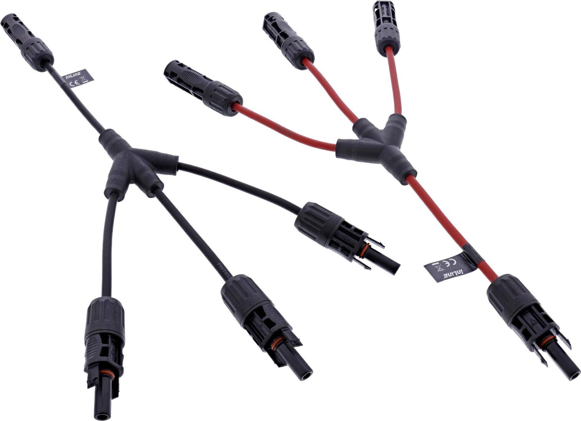 InLine Solarkabel 3-fach Verteiler-Set schwarz/rot 0.36m (95030)