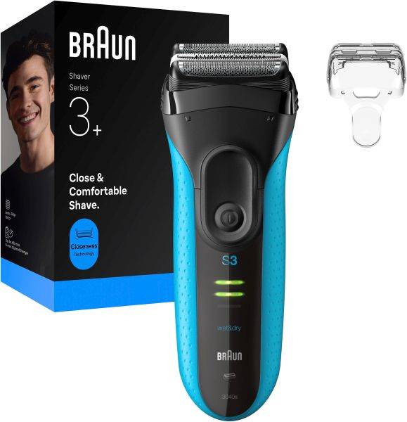 Braun Series 3 ProSkin Elektrorasierer Trimmer Rasierer 3040s schwarz/blau