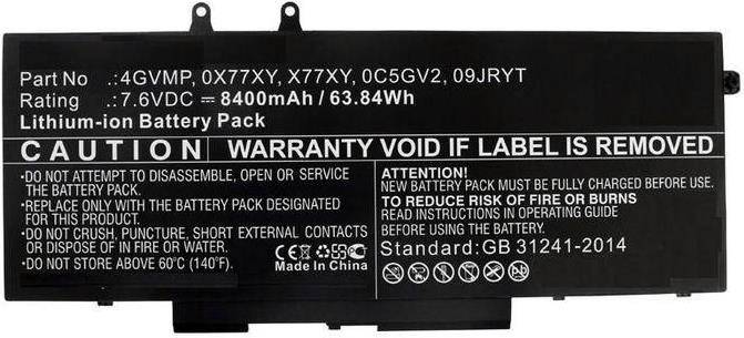 CoreParts Laptop Battery 61WH Li-ion 7.6V 8000mAh 9JRYT for