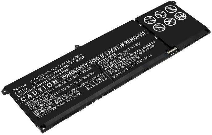 CoreParts Laptop Battery 52.50Wh Li-Pol 15V 3500 mAh XDY9K