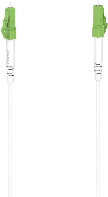 Ein weißes Audiokabel von Stecker zu Stecker mit zwei Anschlüssen an jedem Ende, das zum Verbinden von Geräten zur Soundübertragung verwendet wird.