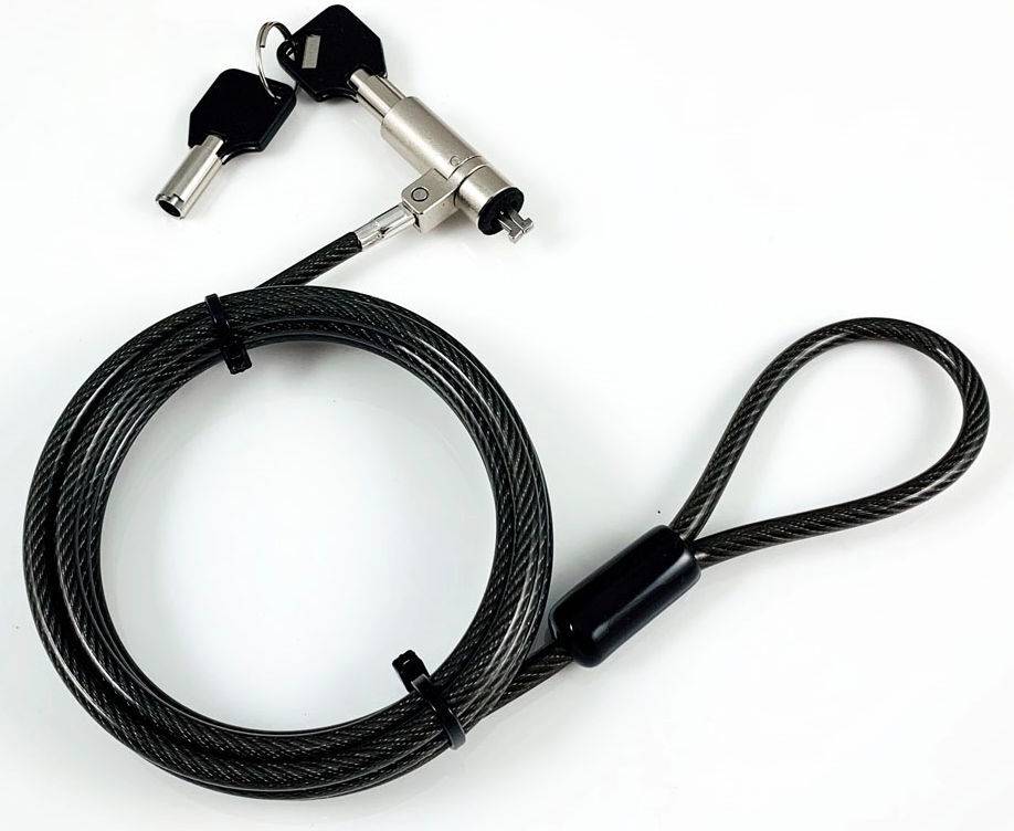 eSTUFF Master Key Security lock (F1) Ø4.5mm x 190cm Cut-resistant 7x7 twisted strand carbon steel, Black (GLB220103-ITH)