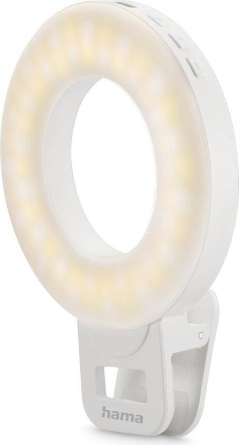 Hama LED-Ringleuchte ToGo Clip-On-Ringlicht für Handy aufladbar 3 Modi