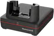 Barcode-Scanner-Basis mit schwarzem und rotem Design, mit der Marke „Honeywell