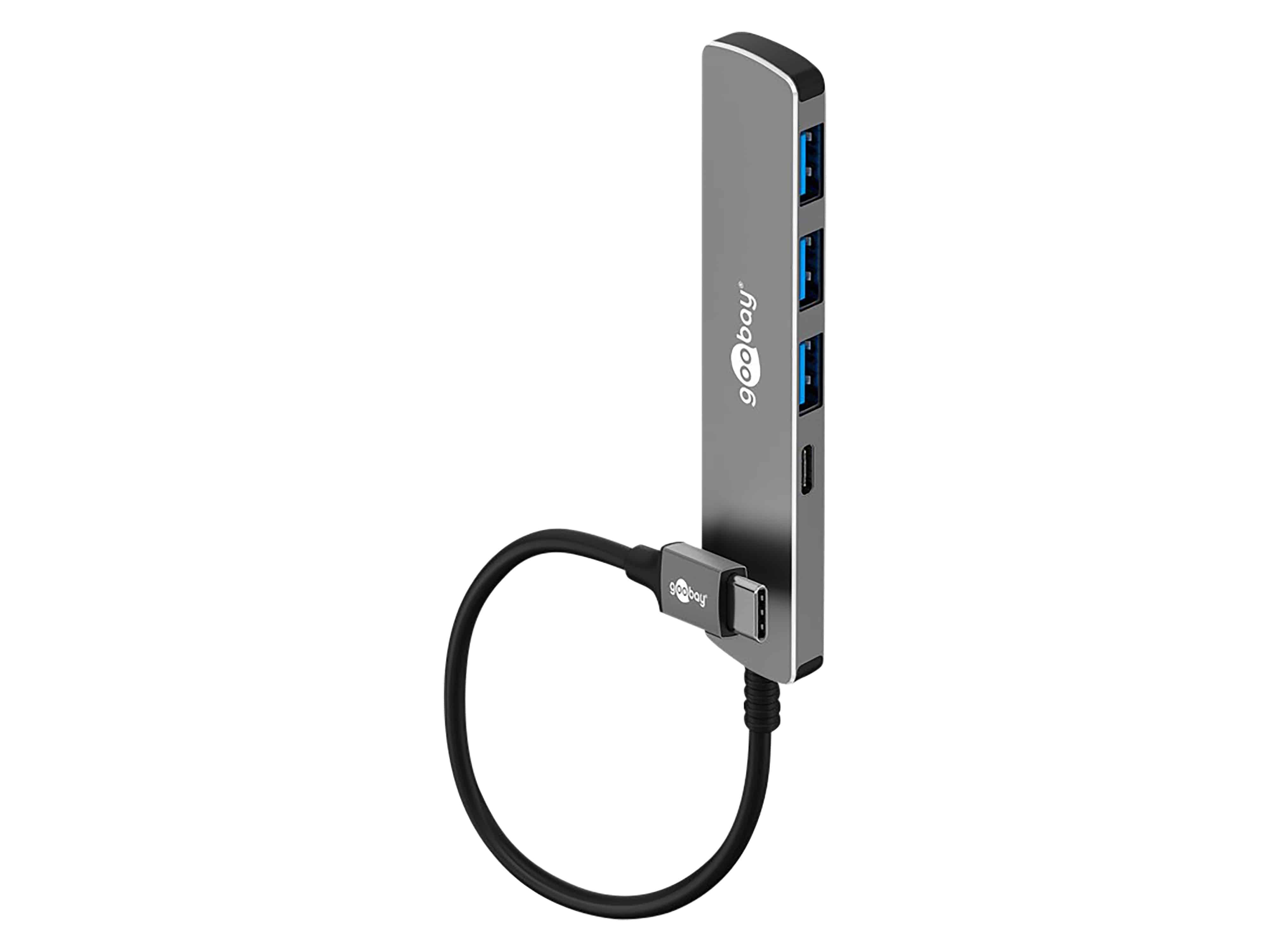 GOOBAY USB3.2 Hub 79158 Slim 4 Port USB-C auf USB-C/USB-A 5 Gbit/s