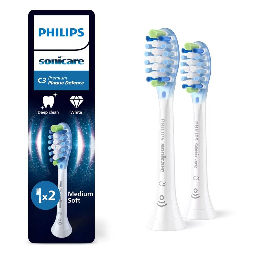 Philips Sonicare C3 Premium Plaque Defence HX9042/87 Aufsteckbürsten 2 Stück weiß