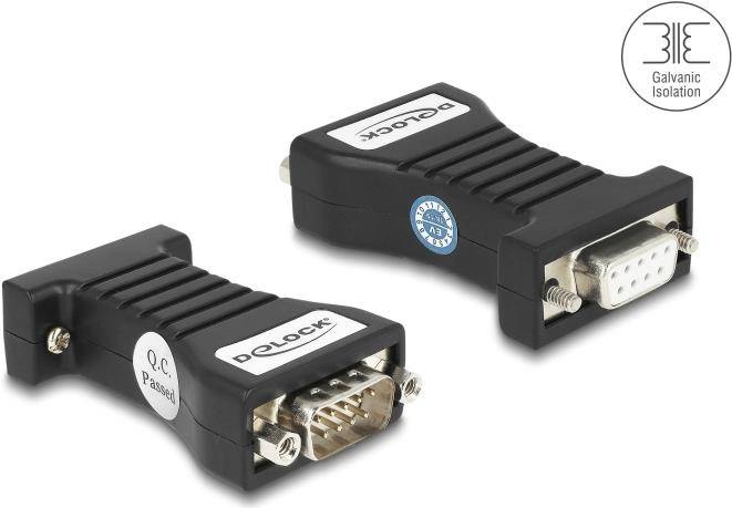 Delock Isolator RS-232 D-Sub 9 Buchse zu 9 Stecker TXD RXD DTR DSR GND  (64315)