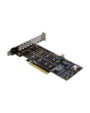 InLine PCIe Karte zu 2x intern NVMe M.2 Key M  Bifurcation x8 Low-Profile 3.0