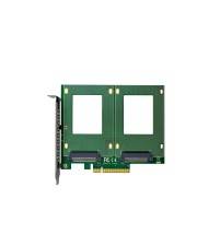 InLine PCIe Karte zu 2x intern U.2 NVMe SFF-8639  Bifurcation x8 breit Low-Profile 3.0 x4