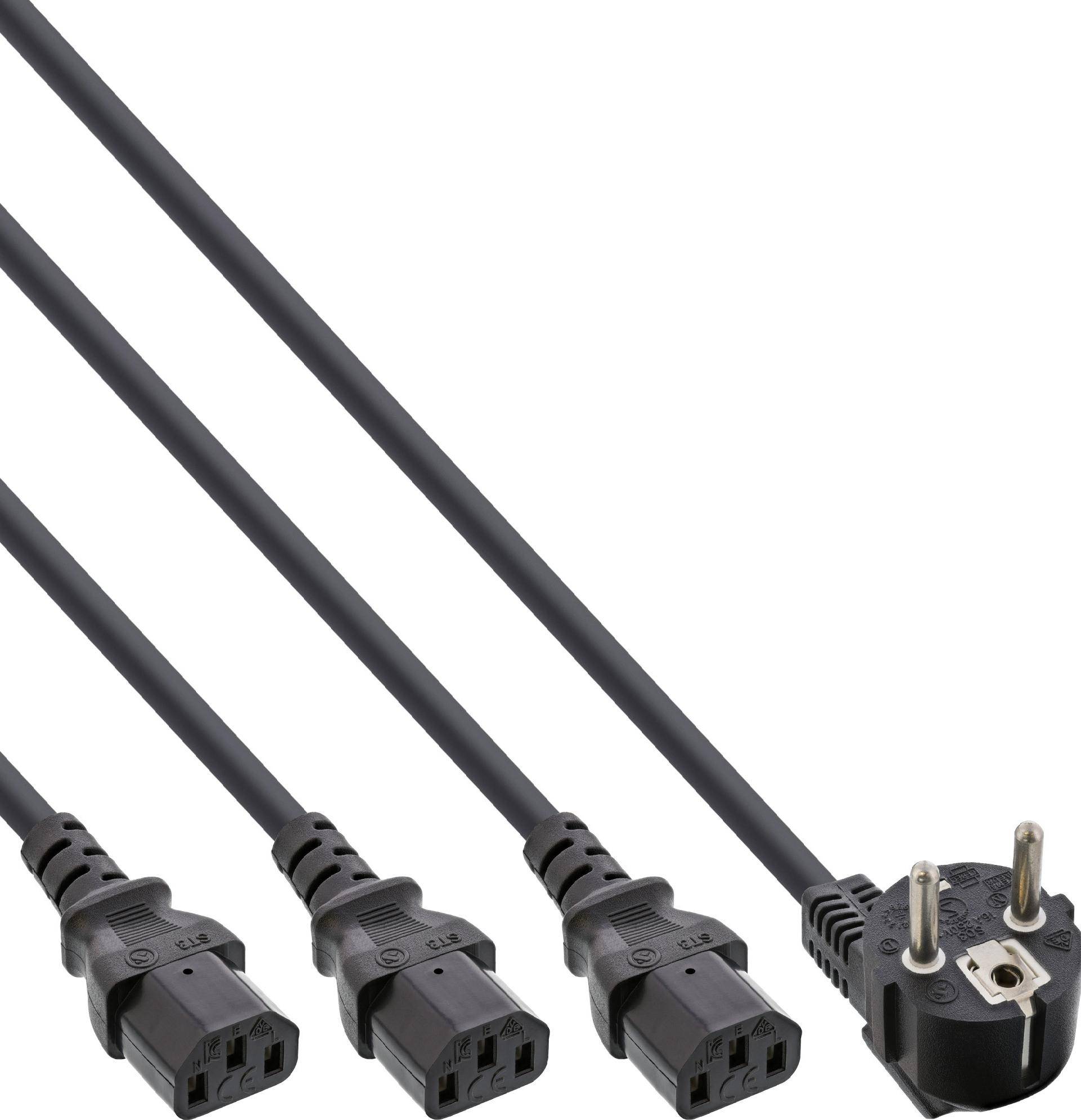 InLine 13er B-Pack Netz-Y-Kabel 1x Schutzkontakt 3x Kaltgeraete 1