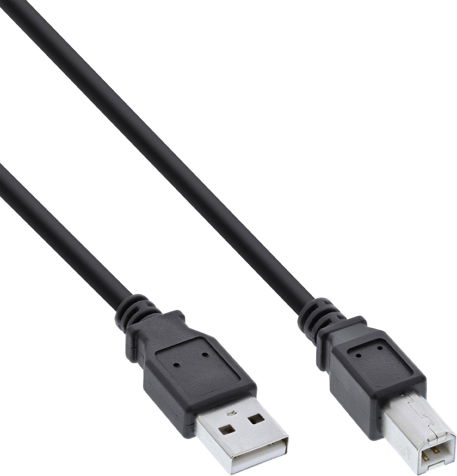 InLine 70er B-Pack USB 2.0 Kabel A an B schwarz