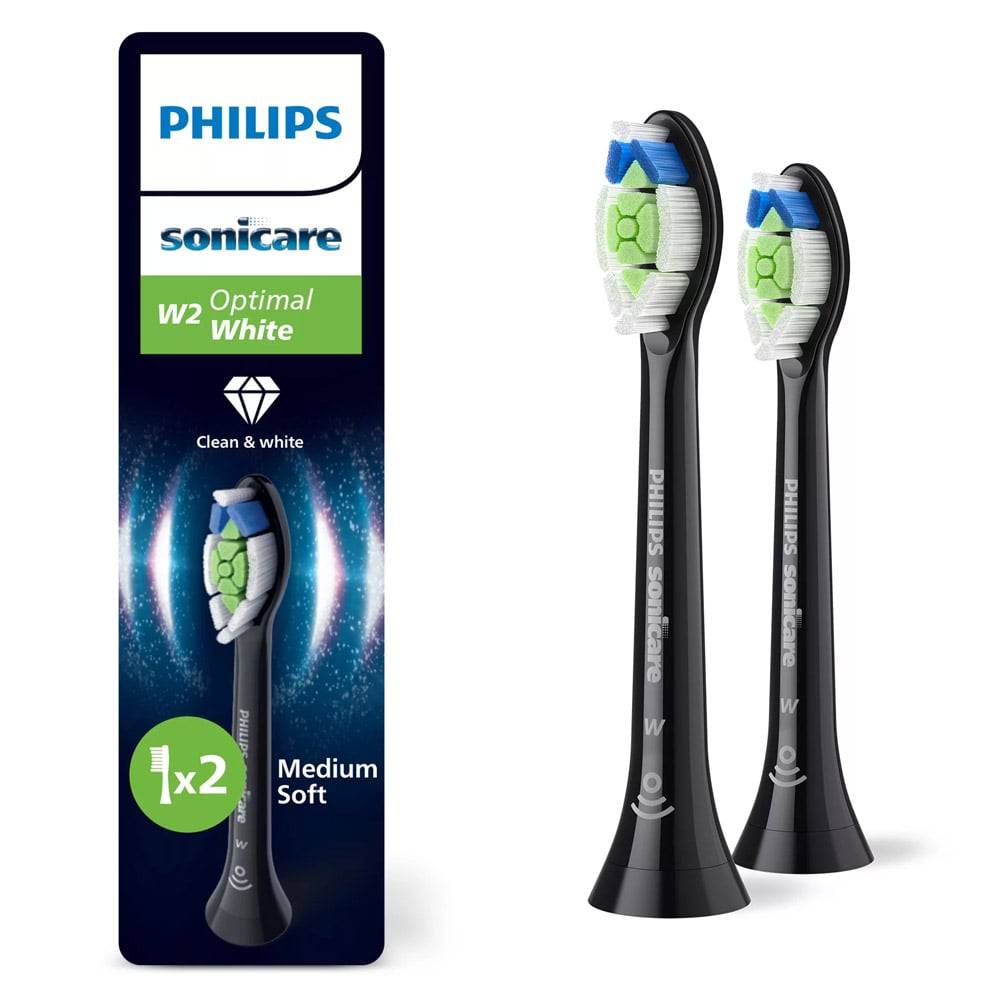 Philips Sonicare W2 Optimal White HX6062/88 Ersatzbürstenköpfe 2er-Pack schwarz