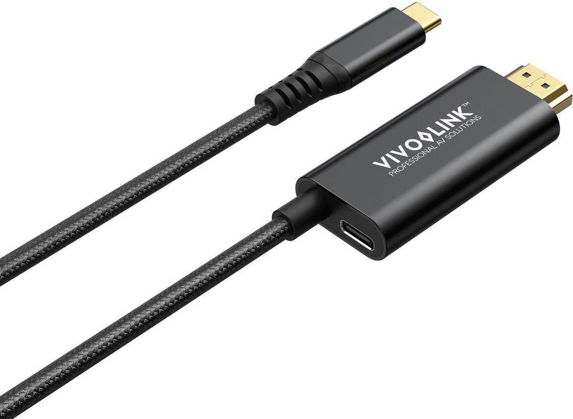 Vivolink USB-C auf HDMI Kabel (PROUSBCHDMIMM2-CHARGE) – 4K@60Hz, 100W Power Delivery, 2m