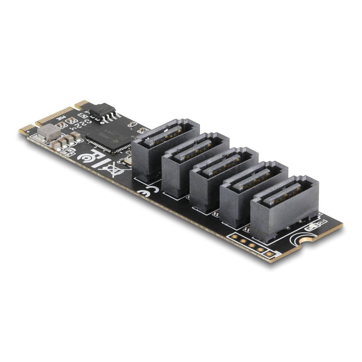 64241 - Delock M.2 2280 Key B+M Kontroller zu 5 x SATA