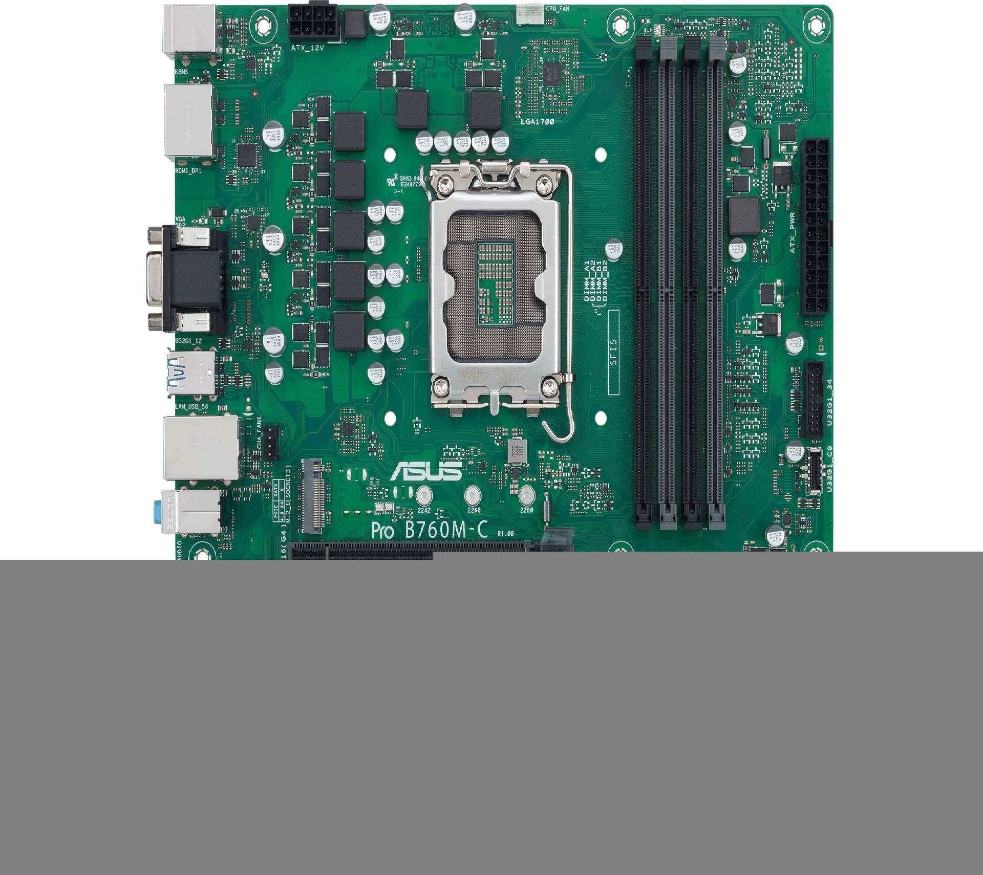 ASUS B760M-C-CSM LGA1700 4DDR5 microATX 4xSATA 2xDP 1.4 HDMI 2.1 D-Sub MB (90MB1DX0-M1EAYC)