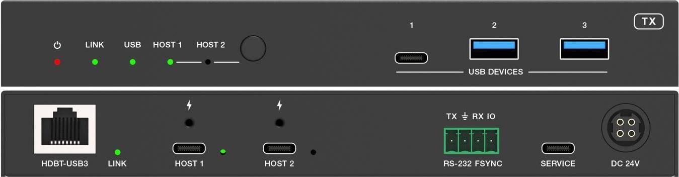 VivoLink USB3.2 Gen 1 Extender 100m with Dual USB-C in & Video