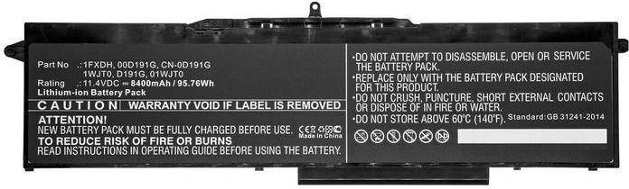 CoreParts Laptop Battery 95.76Wh Li-ion 11.4V 8400mAh Black