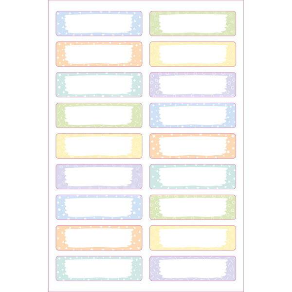 Textilaufkleber 45x13mm 36 Stück Motiv pastell