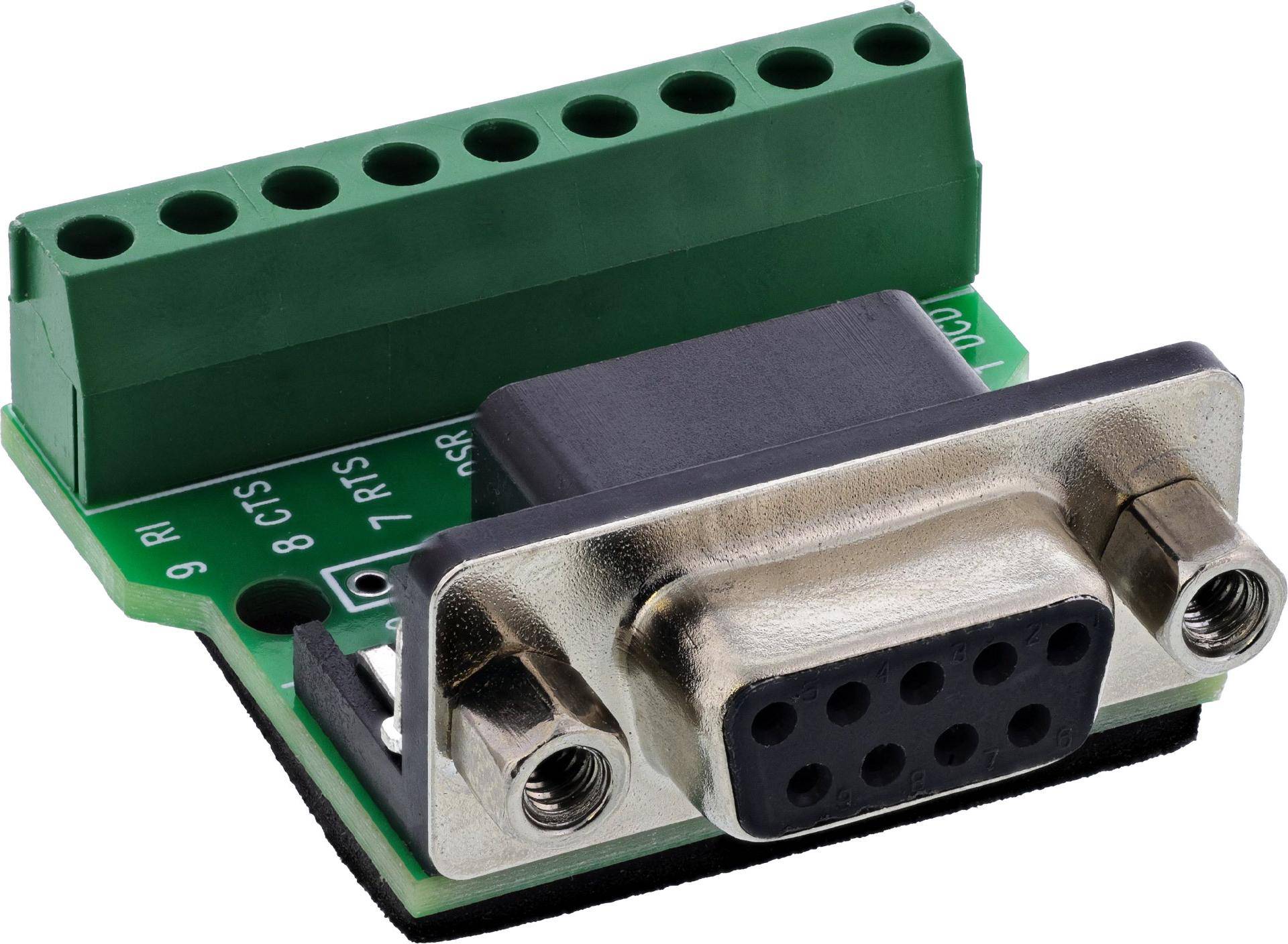 InLine® Terminalblock D-Sub 9 Buchse, Schraubklemme, Schraubsicherung Adapter / Konverter