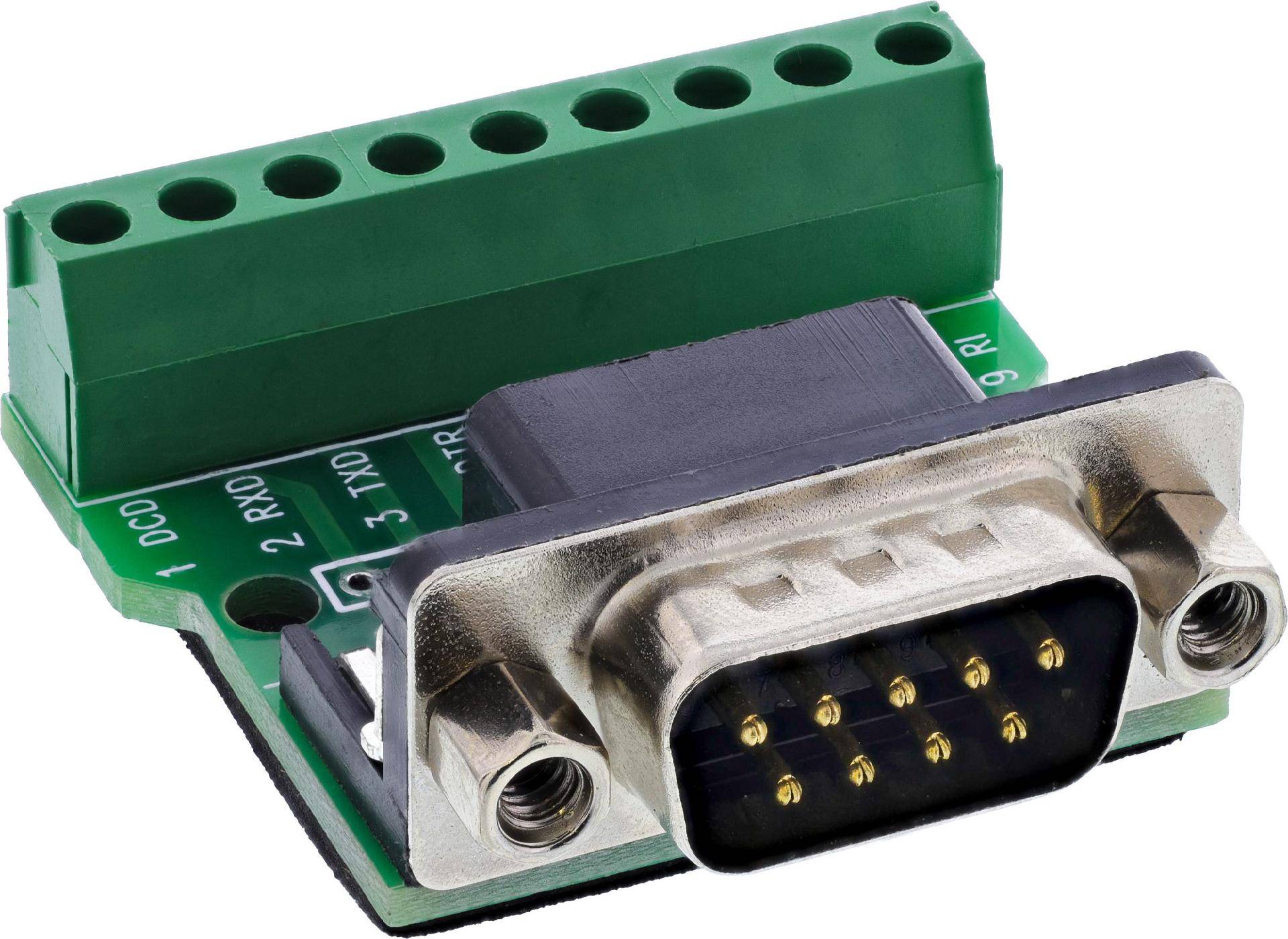 InLine® Terminalblock D-Sub 9 Stecker, Schraubklemme, Schraubsicherung Adapter / Konverter