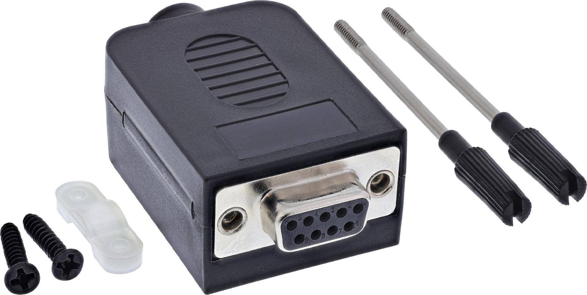 InLine® D-Sub 9 Breakout-Terminalblock, Buchse, Schraubklemme, Rändelschraube Adapter / Konverter