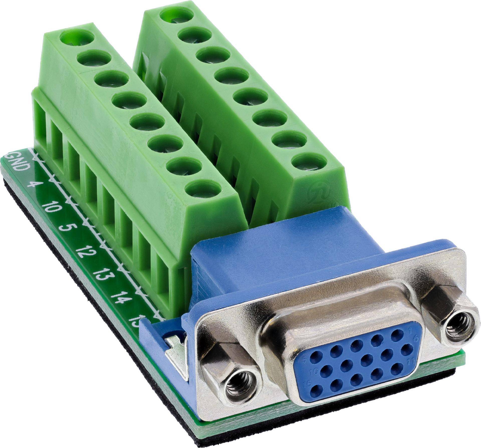 InLine® Terminalblock, VGA (HD15), Buchse, 2-reihig, Schraubklemme Adapter / Konverter