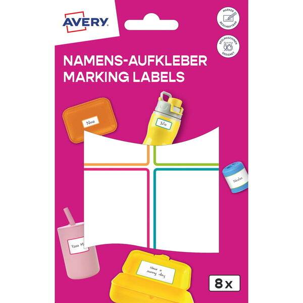 Namensaufkleber Folie 46x68mm 2 Bogen