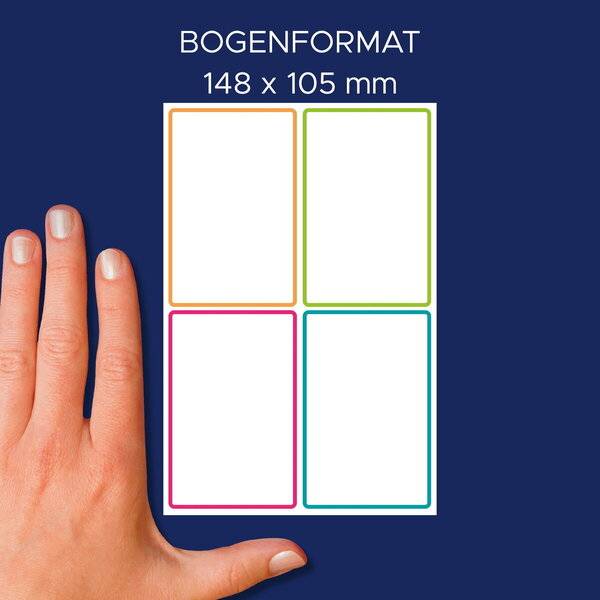 Namensaufkleber Folie 46x68mm 2 Bogen