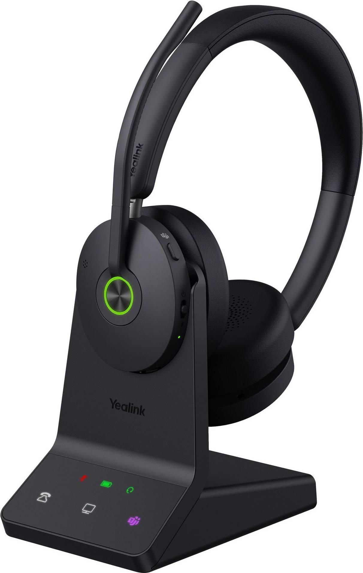 Yealink WH68 Headset On-Ear DECT / Bluetooth kabellos aktive Rauschunterdrückung Zertifiziert für Microsoft Teams