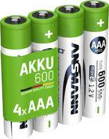 Ansmann 1x4 NiMH Akku Micro AAA Typ 600 min.550 mAh 1311-0022 (1311-0022)