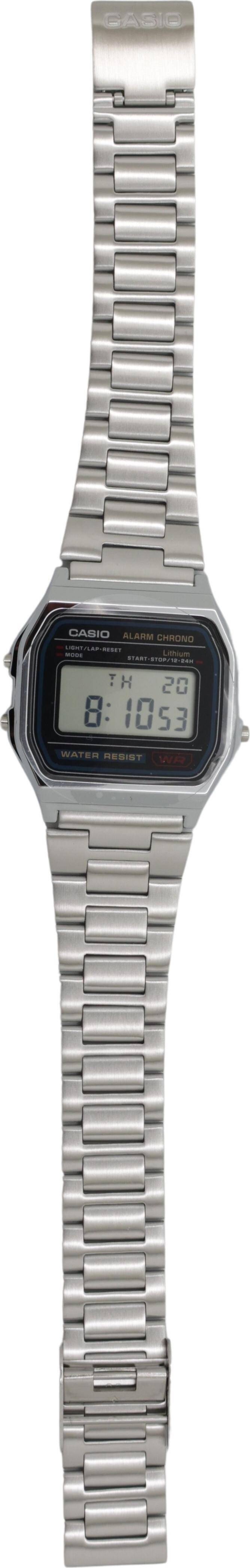 Casio A158WA-1DF Vintage Unisex-Uhr Digital mit Edelstahlarmband (A158WA-1DF)