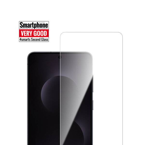 Smartphone-Displayschutz mit der Bezeichnung „SEHR GUT 4smarts Second Glass