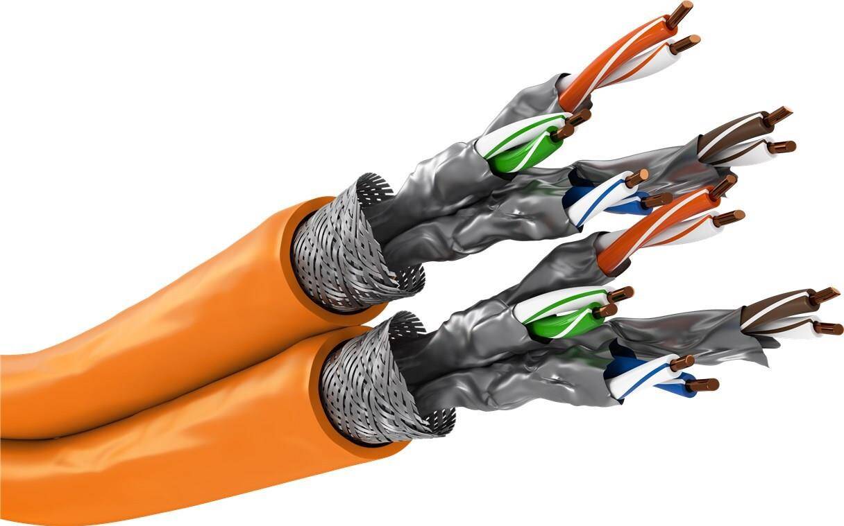 Goobay CAT 7A Duplex-Netzwerkkabel S/FTP PiMF orange
