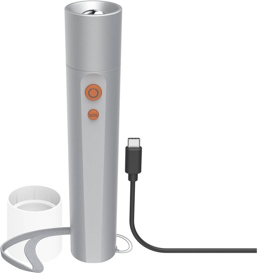 Hama LED-Taschenlampe FL350-C, aufladbar, Aluminium, 4 Modi + SOS (00228603)