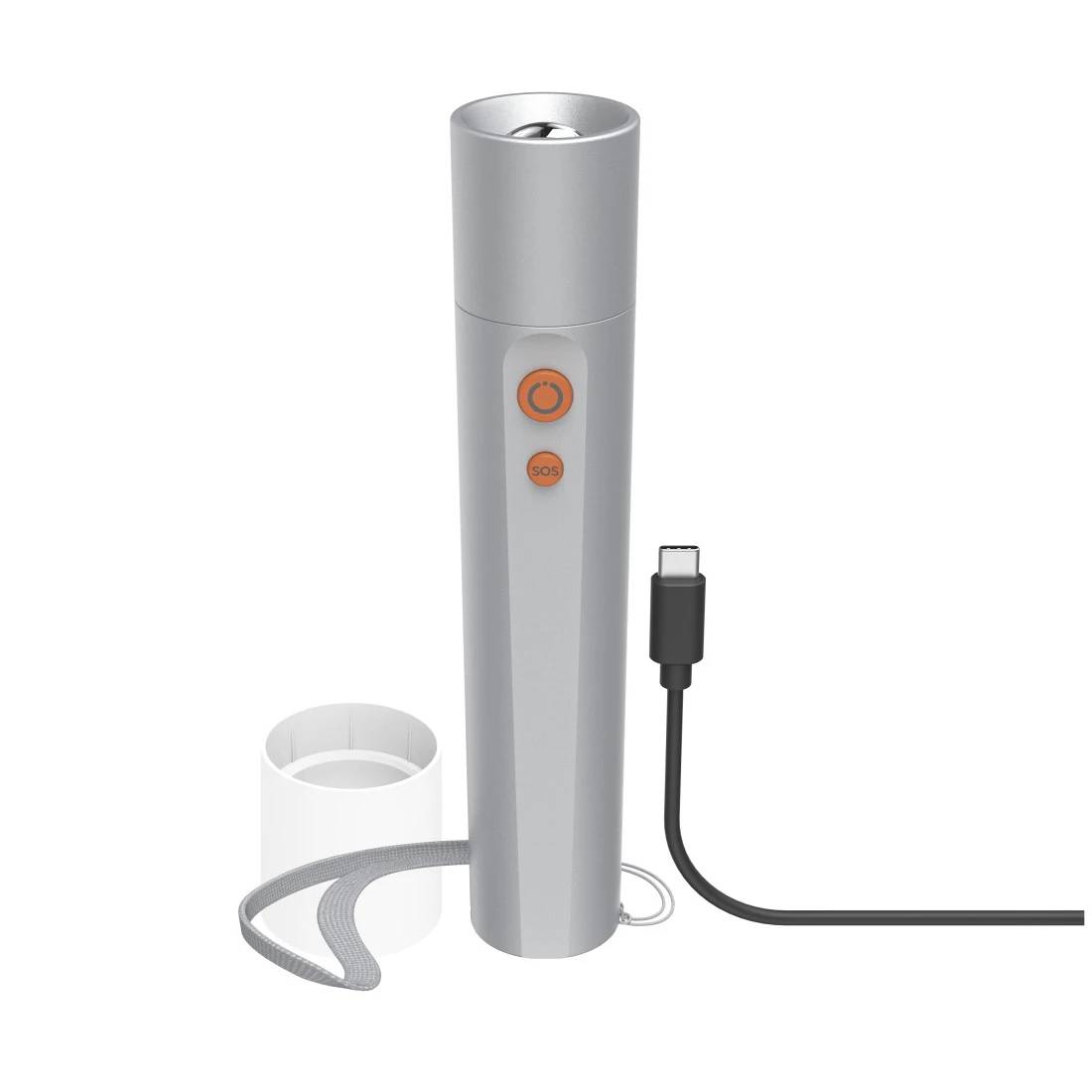 Hama FL350-C - Taschenlampe - Silber - Aluminium - LED - 1 Lampen
