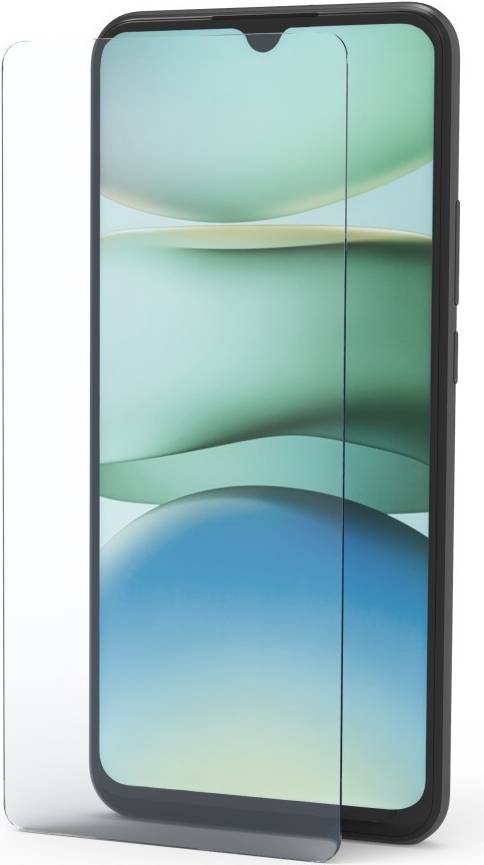 Ein Smartphone mit einem minimalistischen Hintergrund zeigt beruhigende grüne und blaue Farbverlaufswellen auf dem Bildschirm.