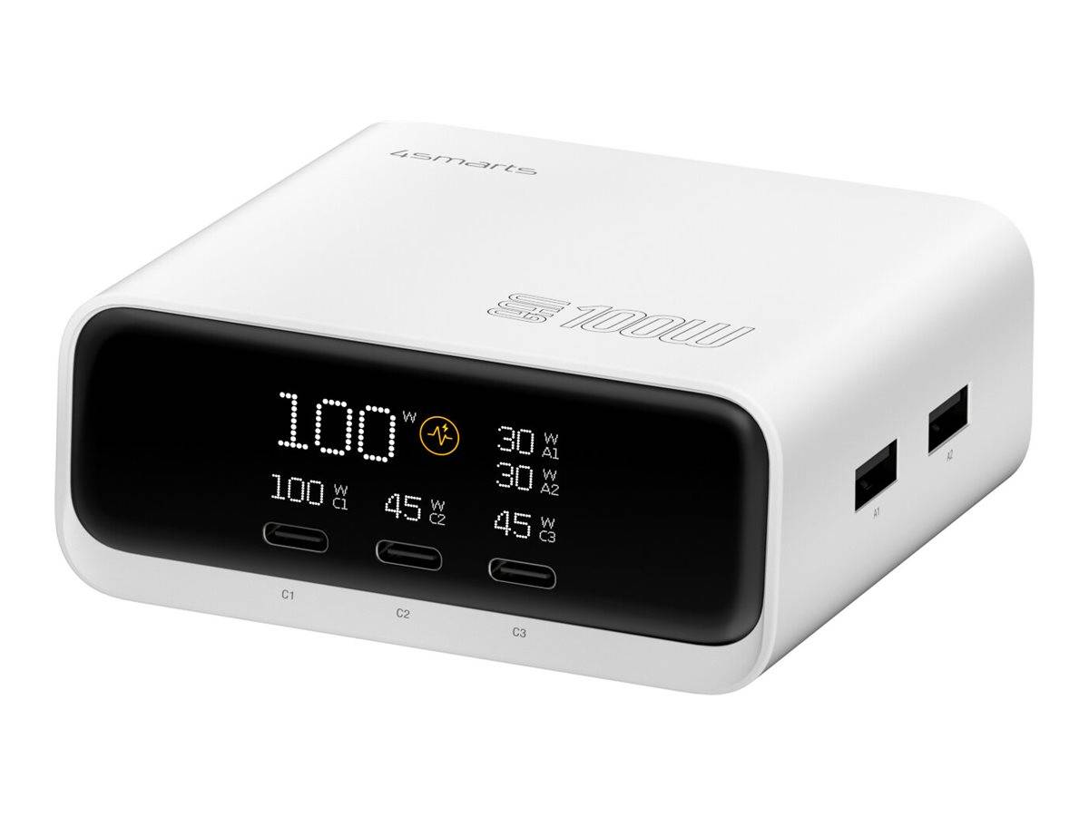 4smarts Ladestation - GaN - 100 Watt - 5 A - QC 5.0, HiSilicon Fast Charging,