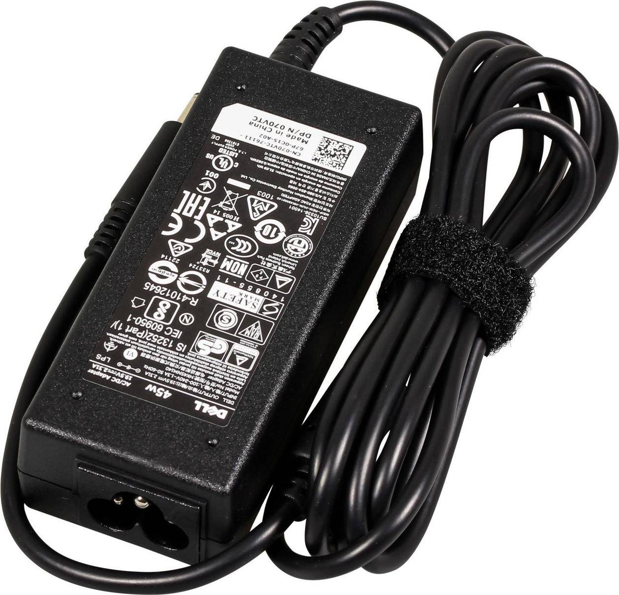 Dell AC Adapter, 45W, 19.5V, 3 Pin, 4.5mm, C6 Power Cord (492-BBCQ)
