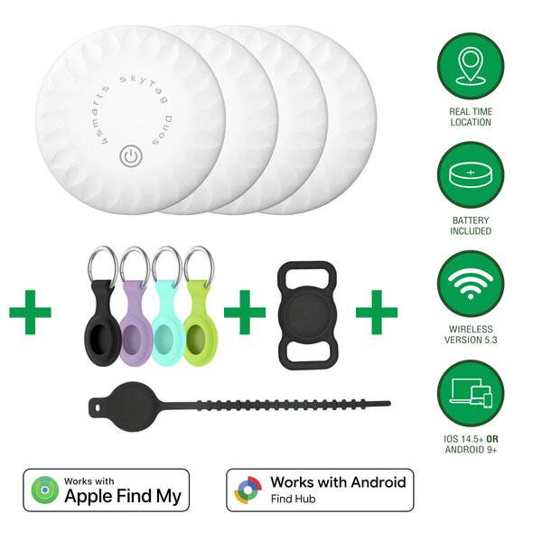 4smarts Standort-Finder SkyTag Duos Family-Set (4 Duos/6 Bags)